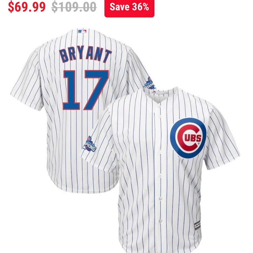 Kris Bryant World Series 2016 jersey, in white “L”